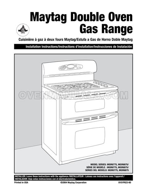 maytag electric range instructions